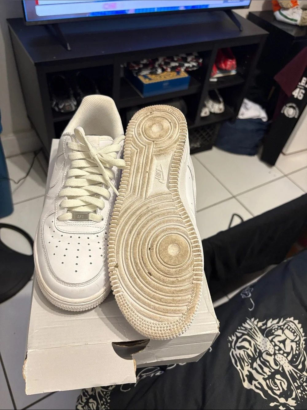 Nike White AF1 sneakers size 8